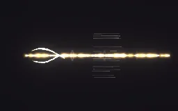 Estocada de lanza: Estocada de lanza: un destello en la punta, seguido de una línea de estocada blanco dorado que atraviesa la pantalla con dos estelas de viento en espiral a su alrededor, anillos de aire perforado separados por un instante y una ráfaga de chispas desde la punta.