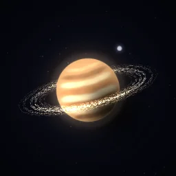 Ringed planet particle effect