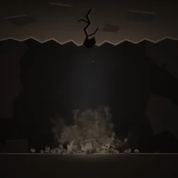 Falling rocks particle effect