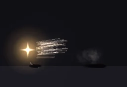 Knockback Skid: Knockback skid: a directional hit flash with long speed lines, then a skid along the floor that kicks up dust, throws friction sparks and leaves dark skid marks that fade.