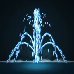 Plaza fountain particle effect