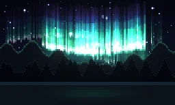Pixel Art Aurora Sky Loop particle effect