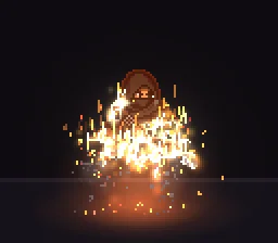 Pixel Art Dissolve Burn particle effect