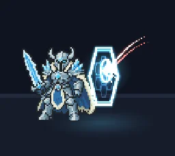 Pixel Art Shield Parry particle effect