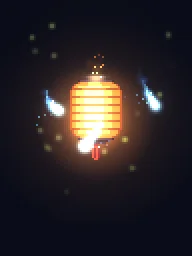 Pixel Art Spirit Lantern Loop particle effect