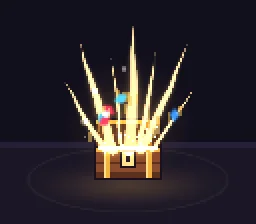 Pixel Art Treasure Chest Open particle effect