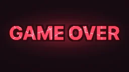 Efeito de partículas Texto GAME OVER Estilhaçado