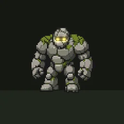 Efeito de partículas Golem de Pedra Desmoronando