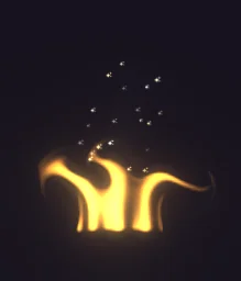 Golden Flame Level Up particle effect