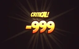 Critical Hit Damage Number particle effect
