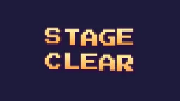 Pixel Stage Clear Text particle effect