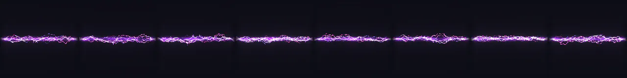Electric Arc Beam at 8 moments, from 0 s to 1.75 s