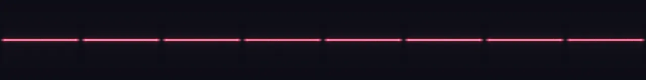 Red Laser Beam at 8 moments, from 0 s to 1.75 s