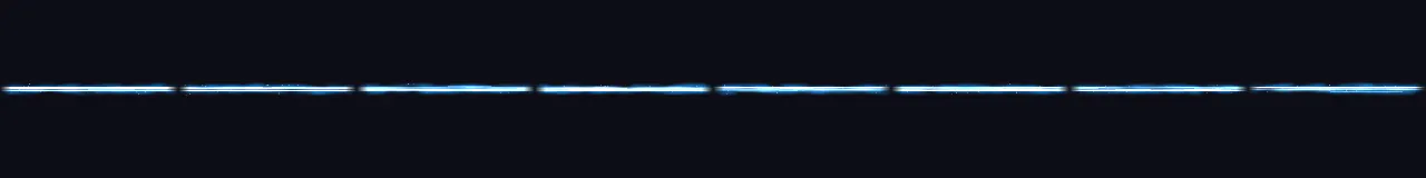 Water Stream Beam at 8 moments, from 0 s to 1.75 s