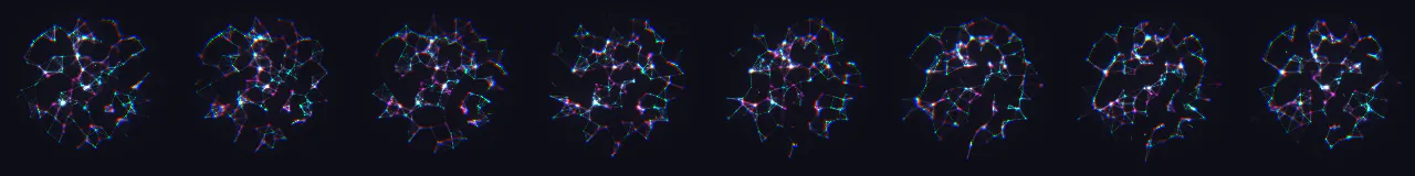 Rede Neural Cibernética em 8 momentos, de 0 s a 5.25 s