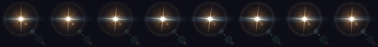Lens Flare em 8 momentos, de 0 s a 2.63 s