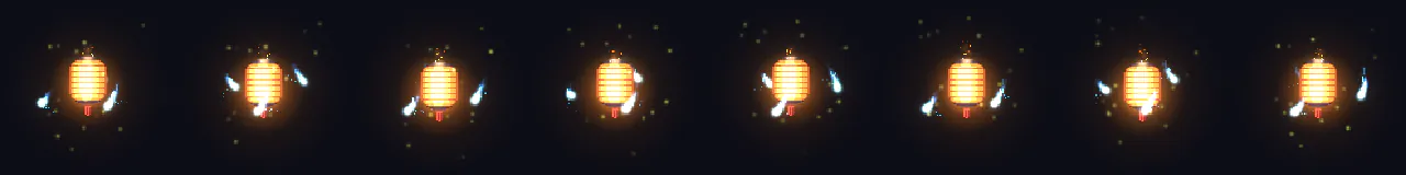 Pixel Art Spirit Lantern Loop at 8 moments, from 0 s to 5.25 s