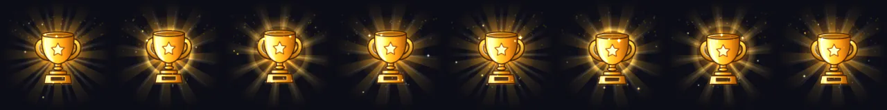 Victory Trophy Shine at 8 moments, from 0 s to 2.63 s