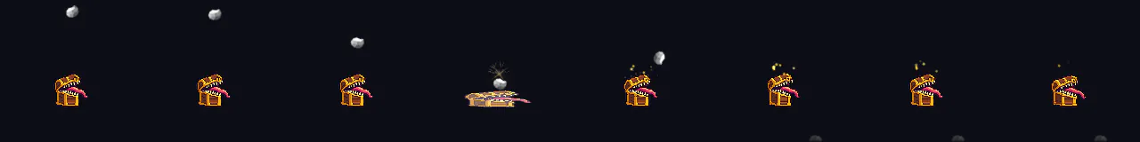 Cartoon Bonk at 8 moments, from 0 s to 1.4 s