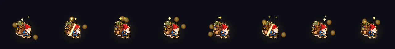 Coin Magnet at 8 moments, from 0 s to 1.4 s