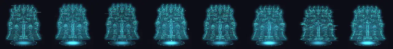 Hologram Call at 8 moments, from 0 s to 1.75 s