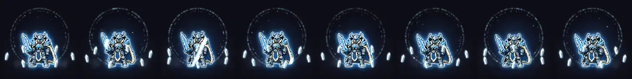 Ice Barrier at 8 moments, from 0 s to 2.1 s