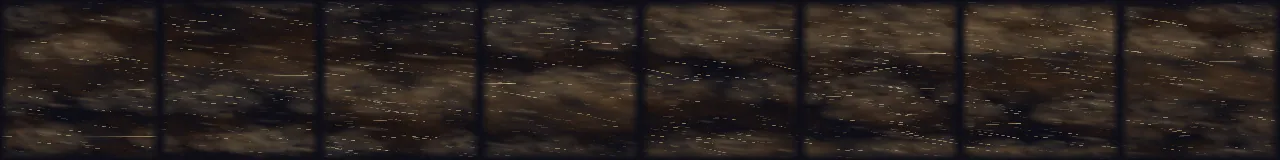 Tempestade de areia no deserto em 8 momentos, de 0 s a 3.5 s