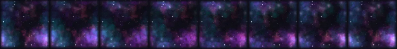 Nebulosa à Deriva em 8 momentos, de 0 s a 7 s