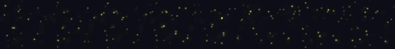 Vagalumes à noite em 8 momentos, de 0 s a 7 s