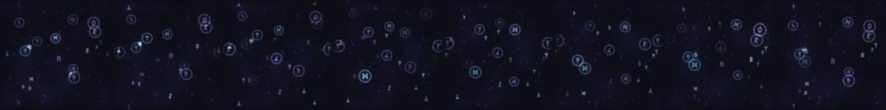 Fundo de Runas Flutuantes em 8 momentos, de 0 s a 7 s