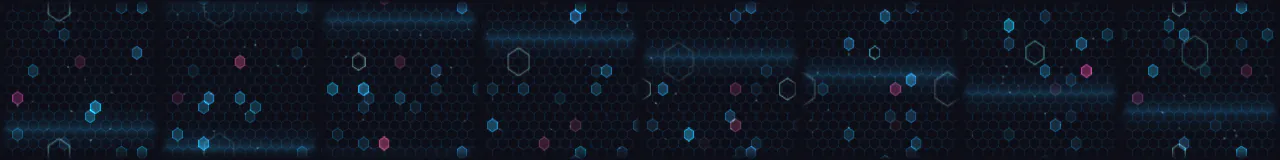 Grade Hexagonal em Loop em 8 momentos, de 0 s a 3.5 s