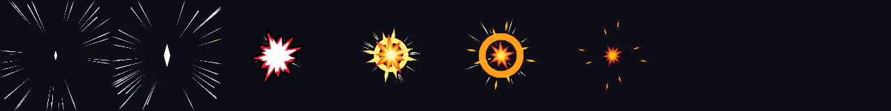 Impacto de anime em 2s em 8 momentos, de 0 s a 0.88 s