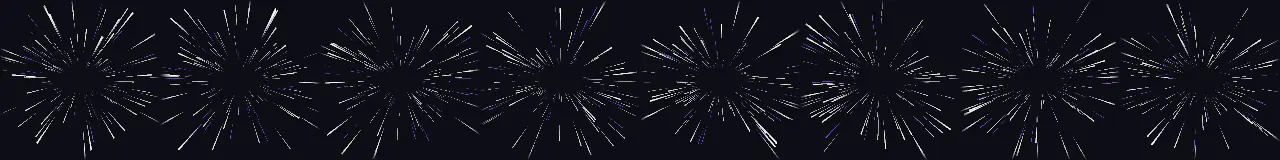 Linhas de Zoom de Anime em 8 momentos, de 0 s a 0.7 s