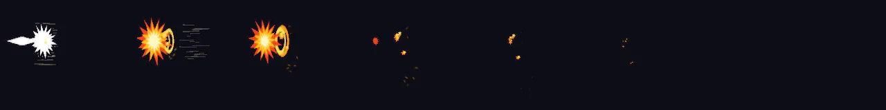 Cartoon Punch Impact at 8 moments, from 0 s to 0.88 s