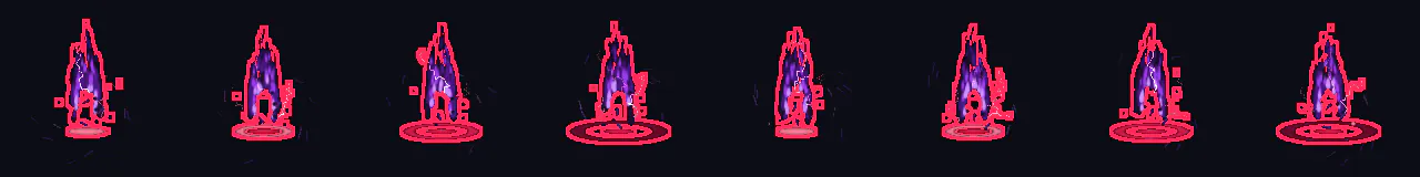 Dark Anime Aura at 8 moments, from 0 s to 0.88 s
