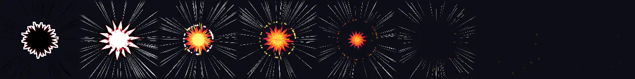 Quadro de Impacto de Anime em 8 momentos, de 0 s a 0.53 s