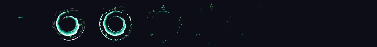 Spinning Slash at 8 moments, from 0 s to 0.88 s